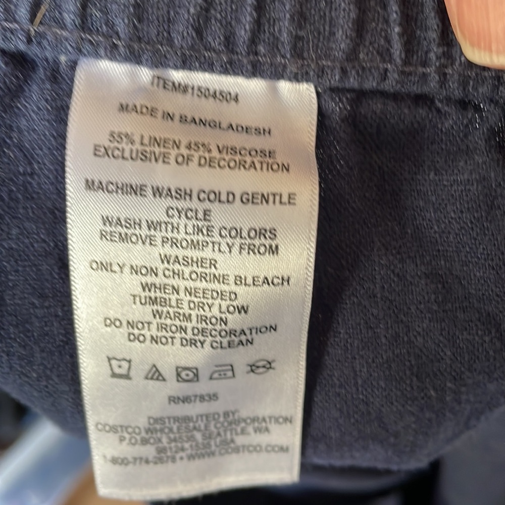 Nautica Navy Linen Blend Pull On Shorts Small - Picture 6 of 6